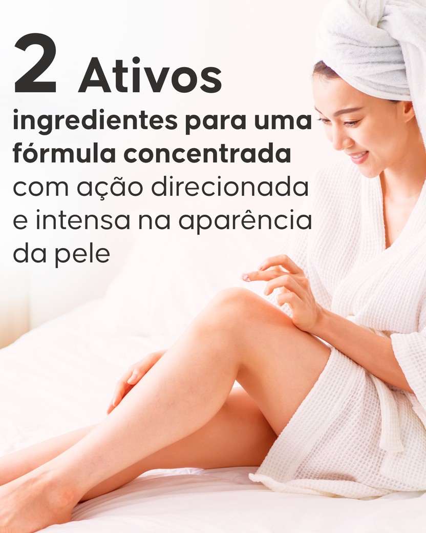 Aplicação do Sérum Celulite Cellublue na pele das coxas
