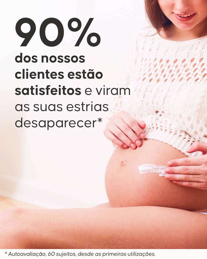Textura do creme reparador de estrias Cellublue aplicação na pele