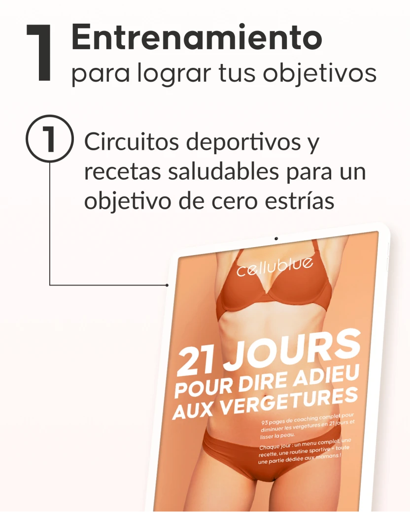 Resultados visibles kit antiestrías Cellublue antes y después