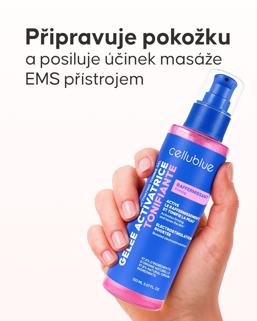 Aplikace aktivačního gelu Cellublue na pokožku