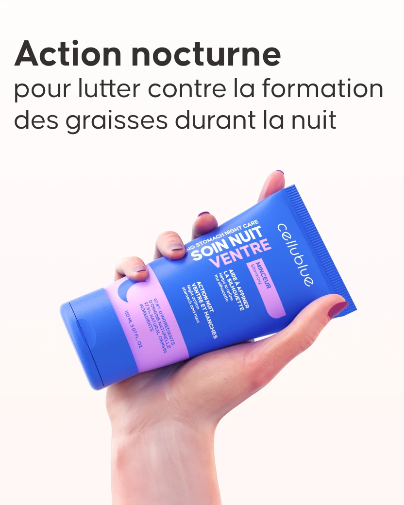 Slider 2 crème nuit ventre Cellublue zones ciblées ventre hanches
