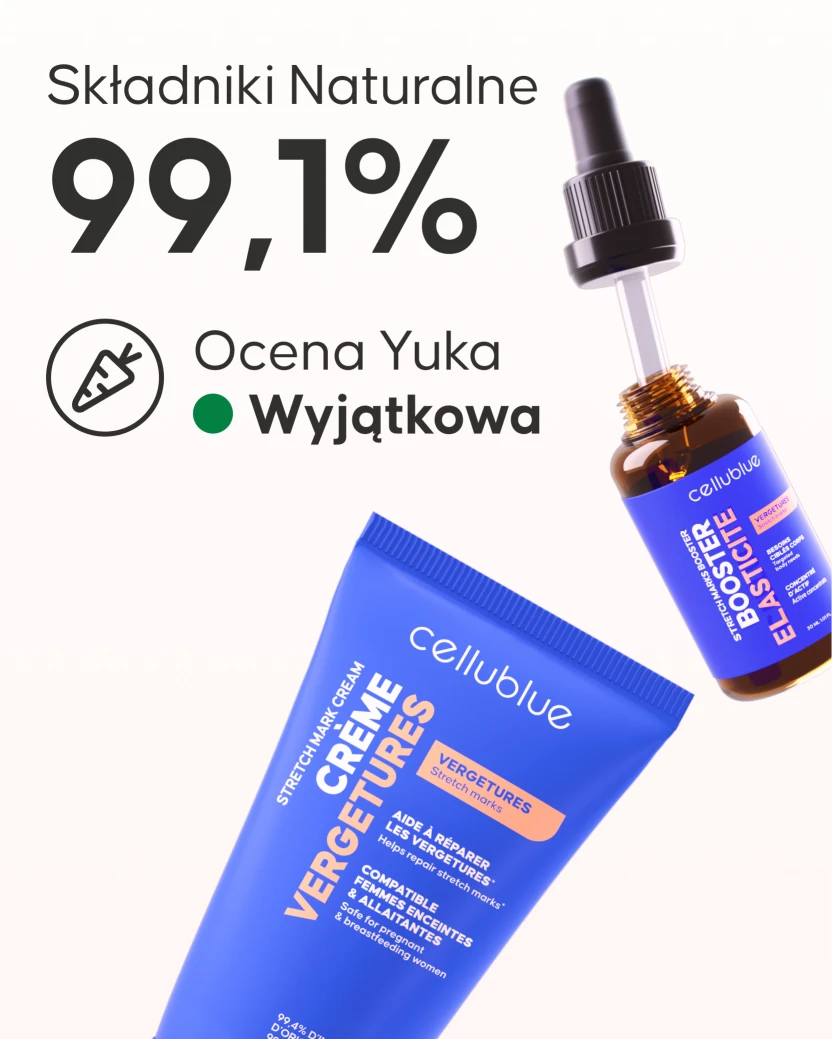 Codzienna pielęgnacja skóry z rozstępami booster i krem Cellublue