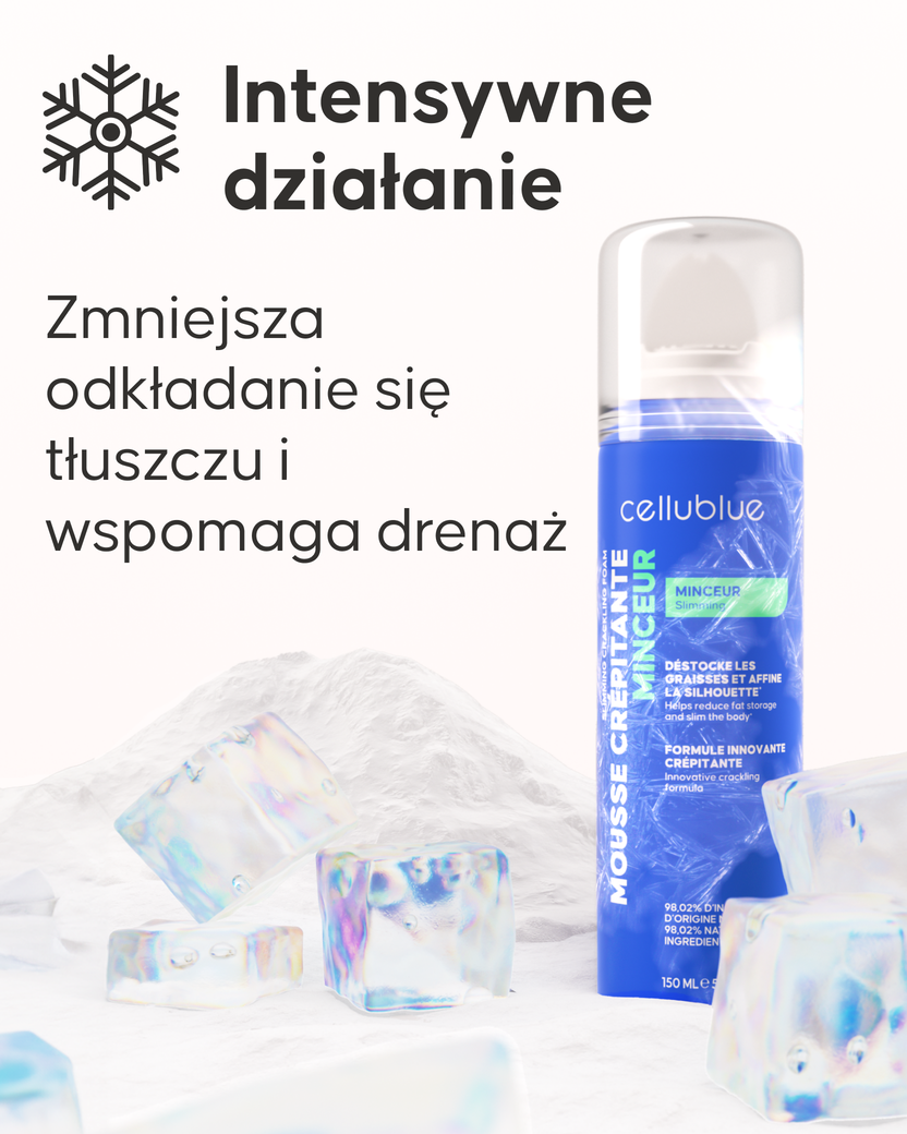 Efekt chłodzący pianki antycellulitowej Cellublue na brzuch