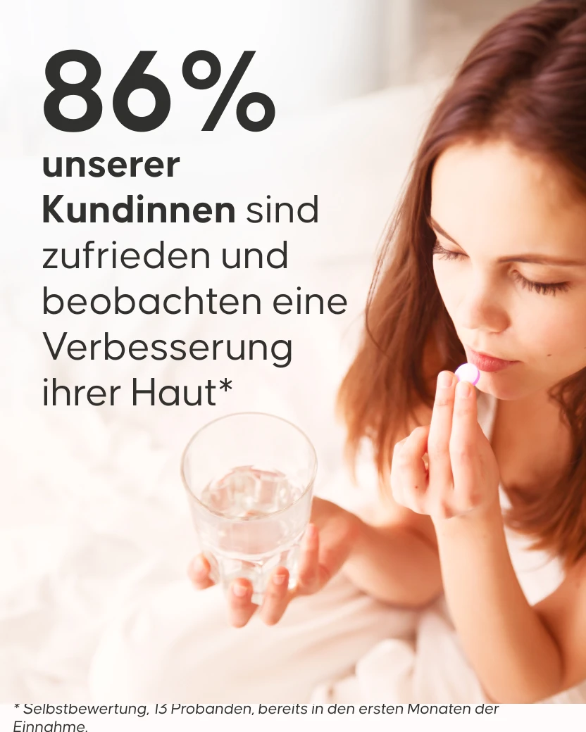 Kollagen Brausetabletten aufgelöst im Wasserglas Pfirsichgeschmack
