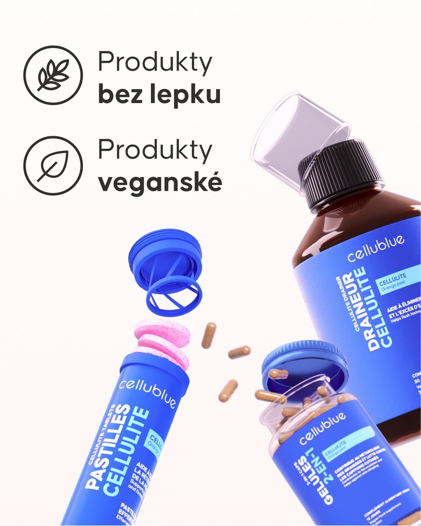 Kúra proti celulitidě Cellublue detail doplňků stravy