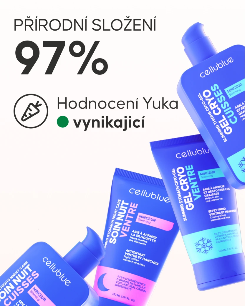 Cellublue sada na hubnutí 24h obsah balíčku s kryo gely a nočními krémy