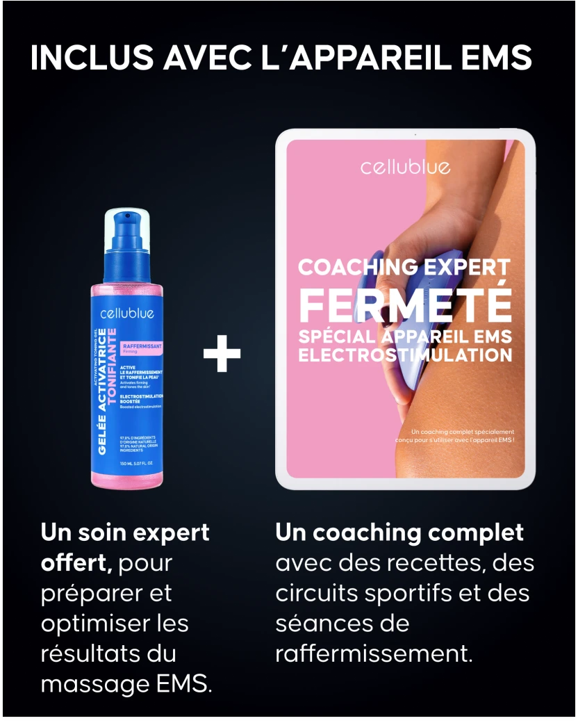 Avant après utilisation appareil EMS corps Cellublue