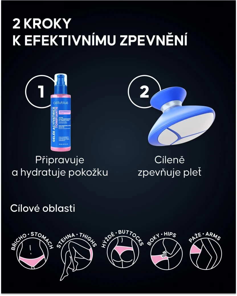 EMS přístroj na tělo Cellublue balení a příslušenství