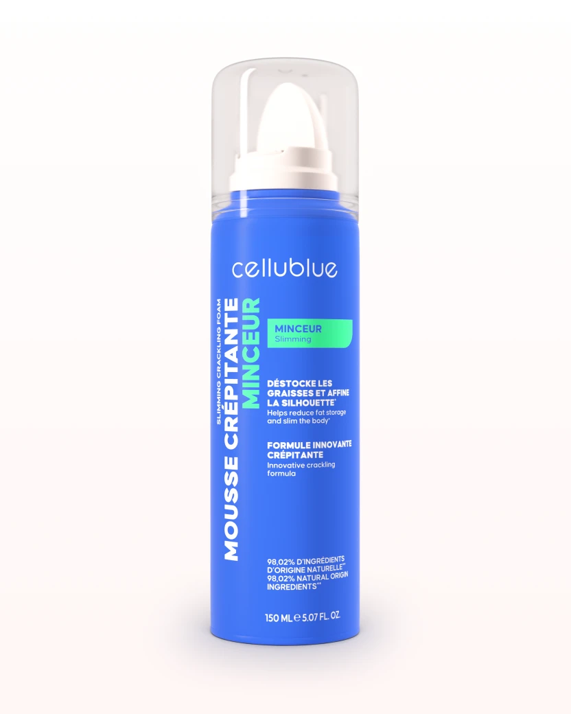 Krepitująca pianka minceur Cellublue nakładana na skórę