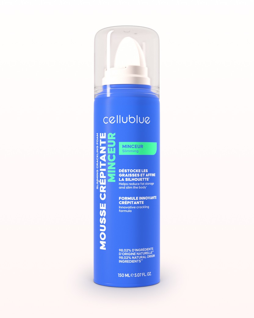 Zeštíhlující praskající pěna Cellublue balení zepředu