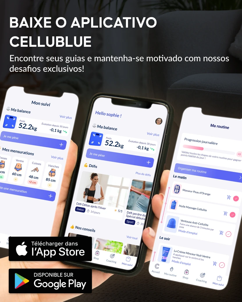 Kit completo aparelho anticelulite elétrico Cellublue sem fios