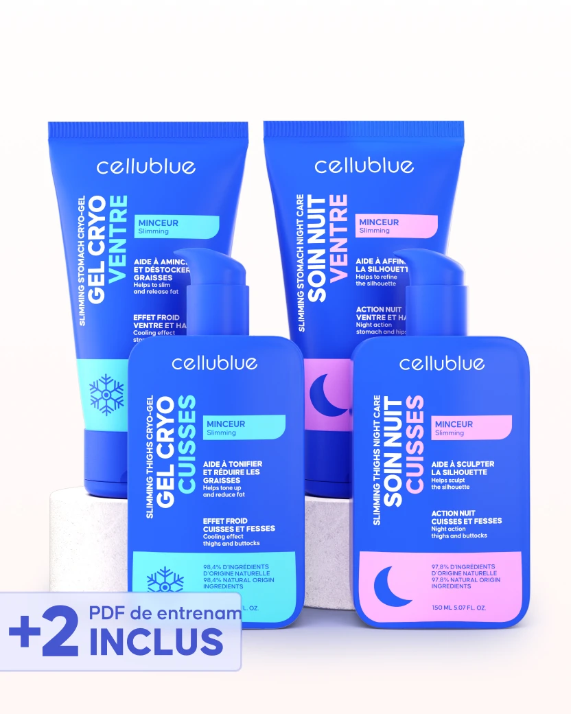 Pack Adelgazante 24h Cellublue con cremas y criogeles día y noche