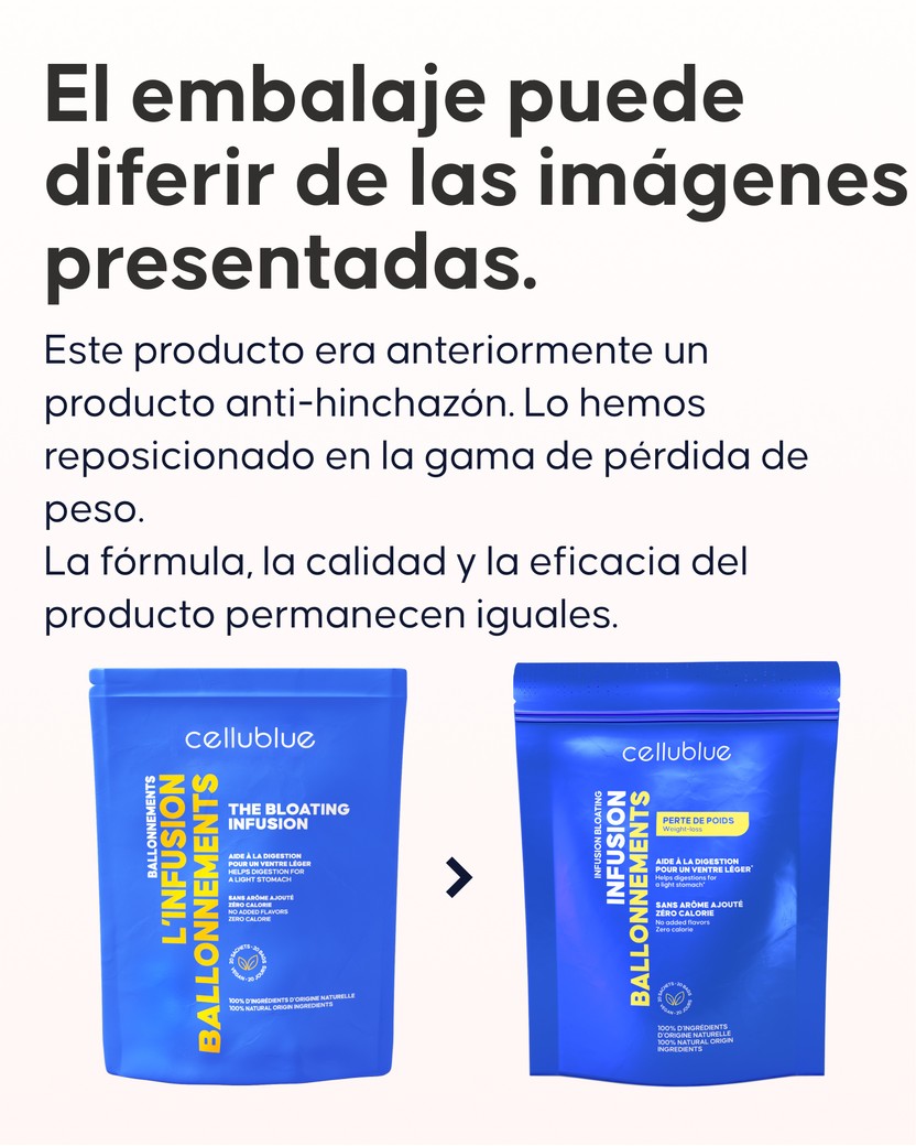 Infusión vientre plano Cellublue incluida en el programa détox