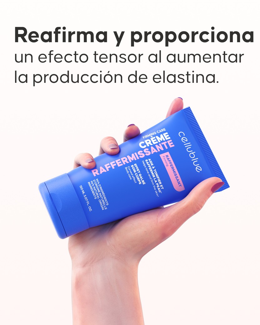 Textura cremosa de la Crema Reafirmante Corporal Cellublue