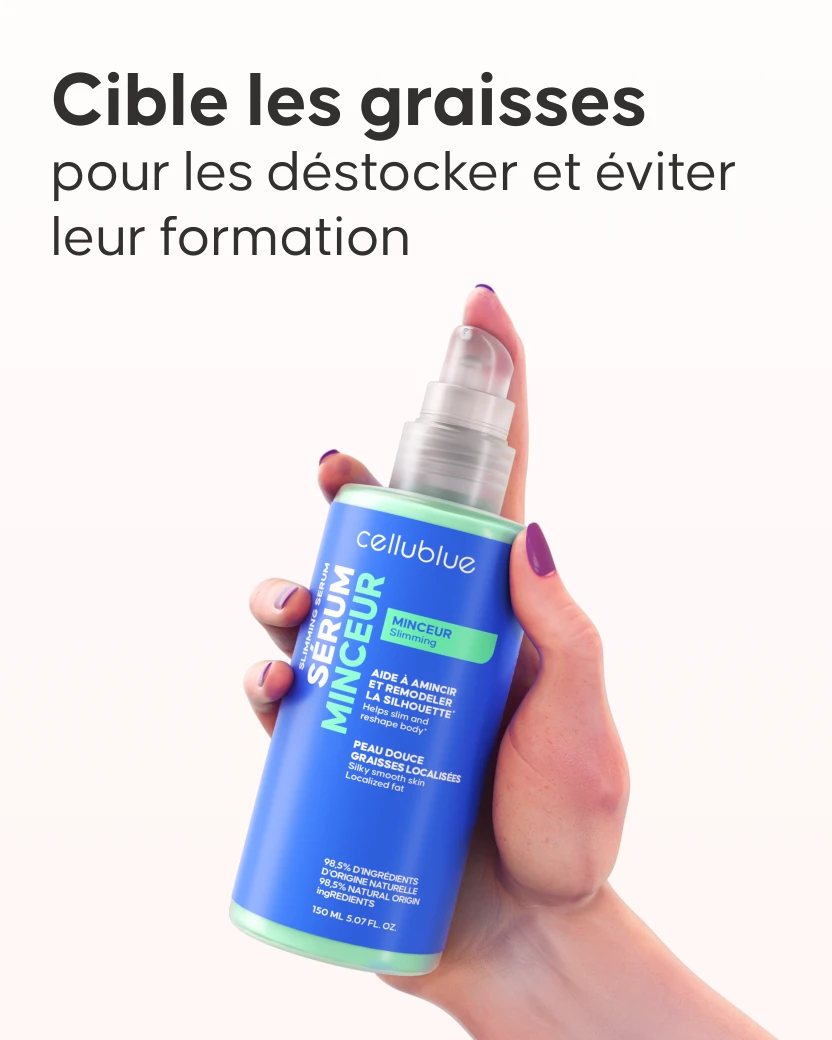 Application du sérum minceur Cellublue sur la peau