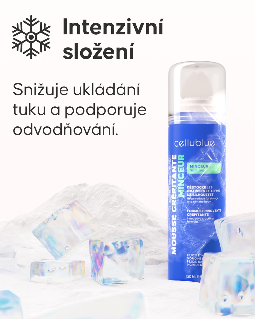 Aplikace zeštíhlující pěny Cellublue na pokožku