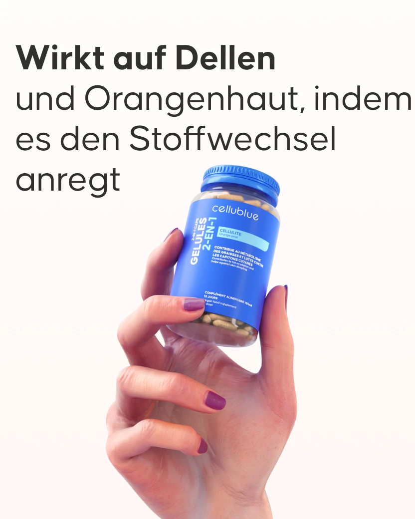 Cellulite Kapseln von Cellublue Inhaltsstoffe und Dosierung Detail